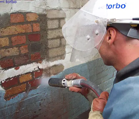 Removing Paint from bricks by sand blasting