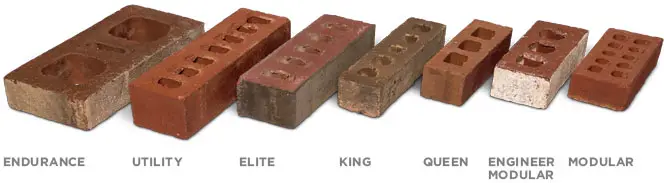 different brick sizes